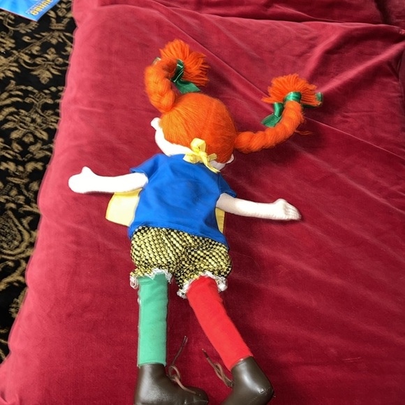 Pippi Longstocking Plush Cloth Doll (Astrid Lindgren 1988) Plush 17” Vintage - Picture 7 of 9